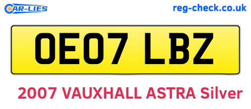 OE07LBZ are the vehicle registration plates.