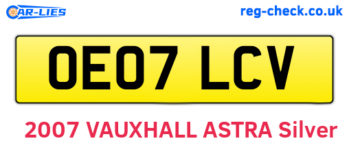 OE07LCV are the vehicle registration plates.
