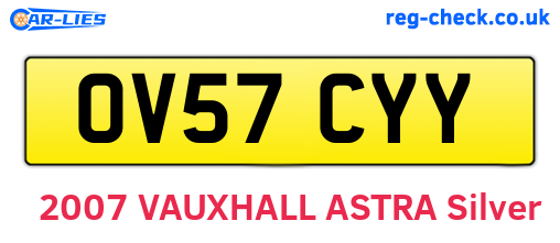 OV57CYY are the vehicle registration plates.