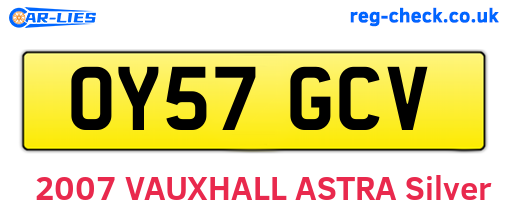 OY57GCV are the vehicle registration plates.