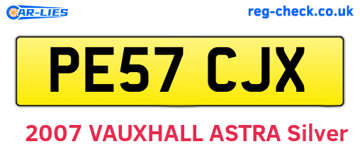 PE57CJX are the vehicle registration plates.
