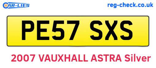 PE57SXS are the vehicle registration plates.