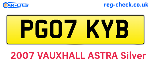 PG07KYB are the vehicle registration plates.