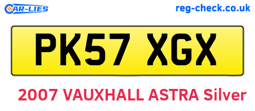 PK57XGX are the vehicle registration plates.