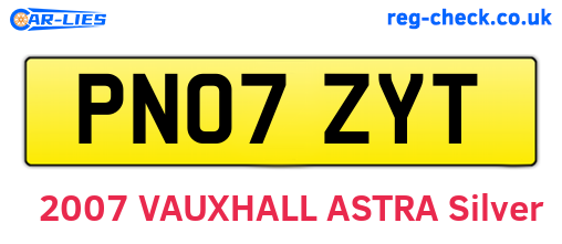 PN07ZYT are the vehicle registration plates.
