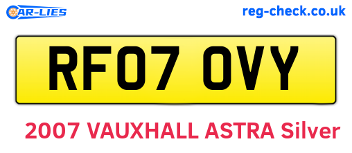 RF07OVY are the vehicle registration plates.