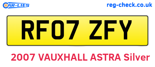 RF07ZFY are the vehicle registration plates.