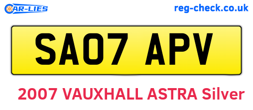 SA07APV are the vehicle registration plates.