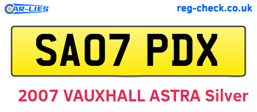 SA07PDX are the vehicle registration plates.