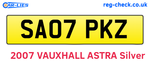 SA07PKZ are the vehicle registration plates.