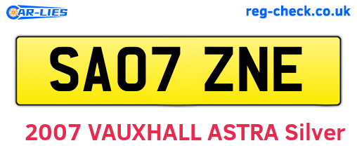 SA07ZNE are the vehicle registration plates.