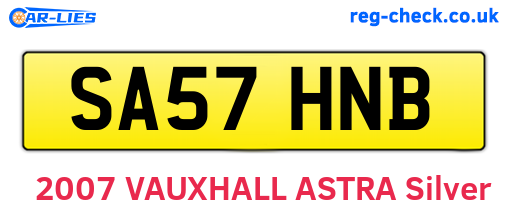 SA57HNB are the vehicle registration plates.