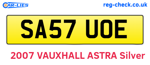 SA57UOE are the vehicle registration plates.