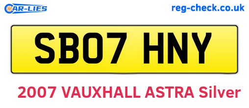 SB07HNY are the vehicle registration plates.
