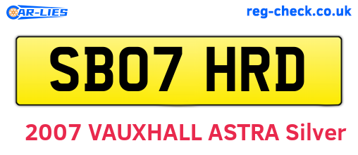 SB07HRD are the vehicle registration plates.
