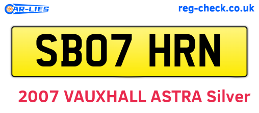 SB07HRN are the vehicle registration plates.