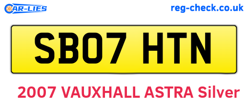 SB07HTN are the vehicle registration plates.
