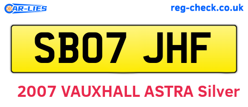 SB07JHF are the vehicle registration plates.
