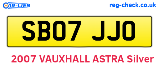 SB07JJO are the vehicle registration plates.