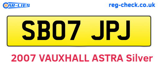 SB07JPJ are the vehicle registration plates.