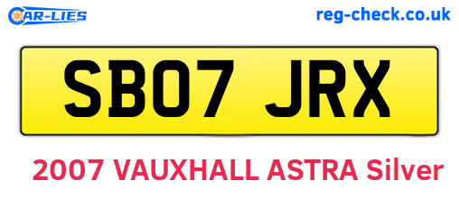 SB07JRX are the vehicle registration plates.