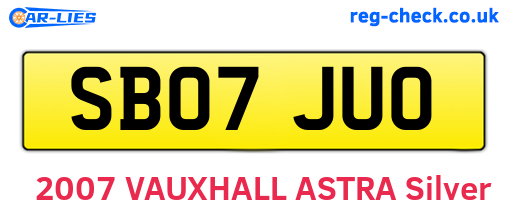 SB07JUO are the vehicle registration plates.