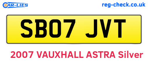 SB07JVT are the vehicle registration plates.