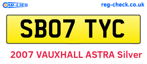 SB07TYC are the vehicle registration plates.