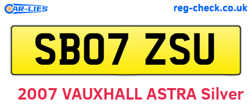 SB07ZSU are the vehicle registration plates.
