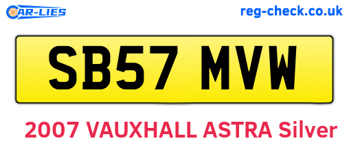 SB57MVW are the vehicle registration plates.