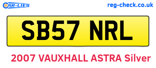 SB57NRL are the vehicle registration plates.