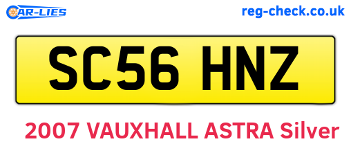 SC56HNZ are the vehicle registration plates.