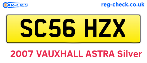 SC56HZX are the vehicle registration plates.