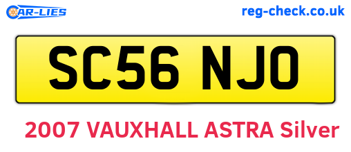 SC56NJO are the vehicle registration plates.