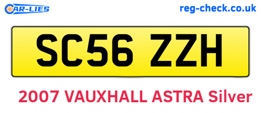 SC56ZZH are the vehicle registration plates.