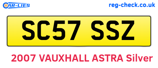 SC57SSZ are the vehicle registration plates.