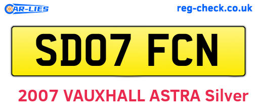 SD07FCN are the vehicle registration plates.