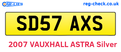 SD57AXS are the vehicle registration plates.