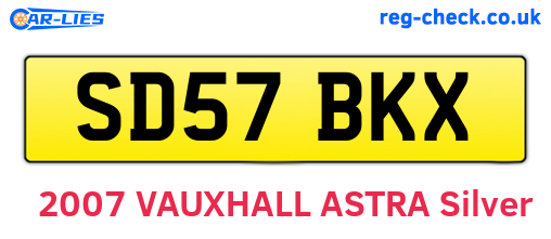 SD57BKX are the vehicle registration plates.