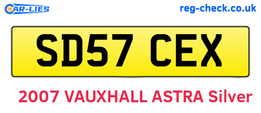SD57CEX are the vehicle registration plates.