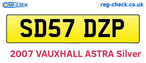 SD57DZP are the vehicle registration plates.