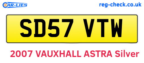 SD57VTW are the vehicle registration plates.