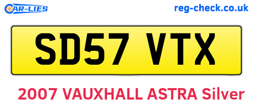 SD57VTX are the vehicle registration plates.