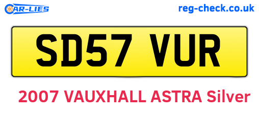SD57VUR are the vehicle registration plates.