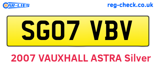 SG07VBV are the vehicle registration plates.