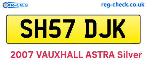 SH57DJK are the vehicle registration plates.