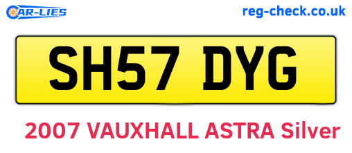 SH57DYG are the vehicle registration plates.