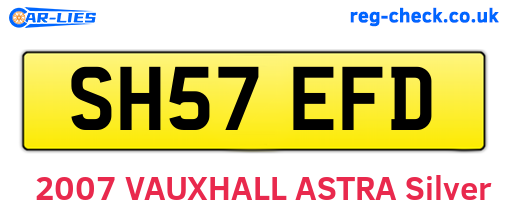 SH57EFD are the vehicle registration plates.
