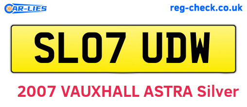 SL07UDW are the vehicle registration plates.