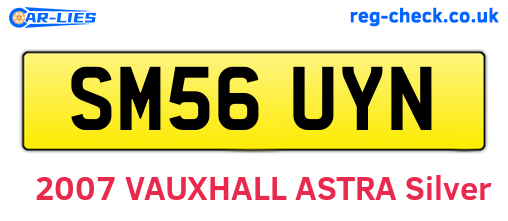 SM56UYN are the vehicle registration plates.